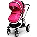 i-Safe System - Raspberry (Pink) Trio Travel System Pram & Luxury Stroller 3 in 1 Complete With Car Seat