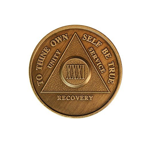 Preisvergleich Produktbild 31 Year Bronze AA (Alcoholics Anonymous) - Sober / Sobriety / Birthday / Anniversary / Recovery / Medallion / Coin / Chip