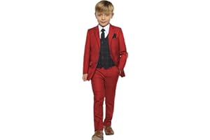 YYI Jungen 3 Stück Anzug Zwei Tasten Hochzeit Formale Jacke Hose Karierte Weste