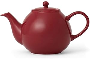 Viva Scandinavia Théière en Porcelaine de Couleur Bordeau avec Bec verseur Anti-Gouttes, 840 ML, Classic