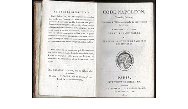 Amazon Fr Code Napoleon Code Civil 1810 Reliure D Epoque Napoleon Livres