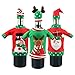 Produktbild vlovelife 3 Ugly Pullover Weihnachten Wein Flasche Abdeckung Beutel, Strick SANTA rot Wein Flasche Kleid Sets für Weihnachten Geschenke Tischdekorationen