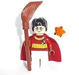 LEGO Harry Potter - Minifigur mit Besen und trans- orangen Stern - Harry Potter