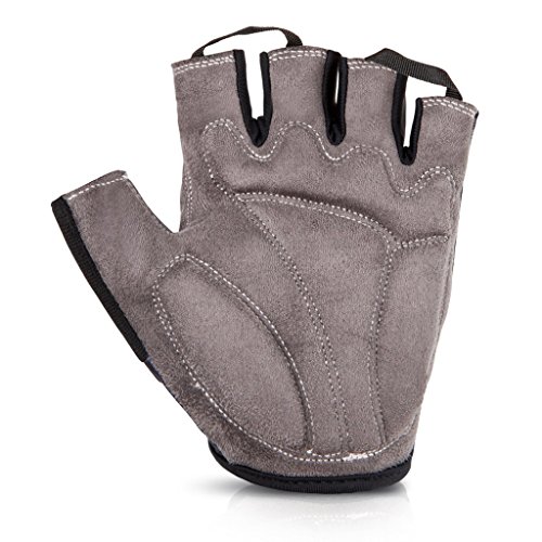 iCreat Damen / Herren Kurze Rennrad Handschuhe Power Fahrrad Active Gloves mit Geleinlage - 4
