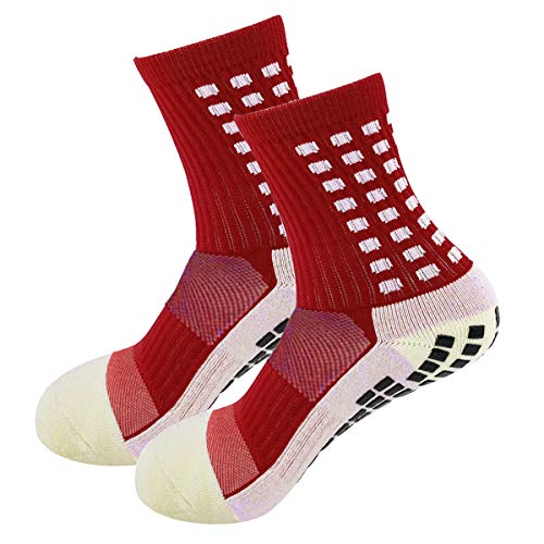 MultiWare 1 Paire Chaussettes de Football Antidérapantes Trusox Tocksox Style Antidérapant Chaussettes de Sport Antidérapantes Chaussettes de Basket-Ball Football Randonnée