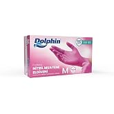 Dolphin Pembe Nitril Eldiven Pudrasız (M) 100'l&uuml; Paket