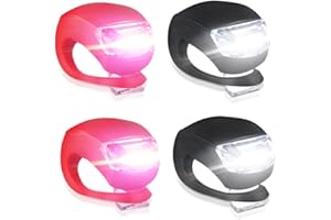 MOLBORY 4 Stück Kinderwagenlicht Silikon: Wasserdichte LED Silikonleuchten, Kinderwagen Licht mit Heller LED & 3 Leuchtfunktionen,kinderwagenlicht für Outdoor, Läufer