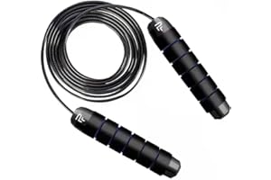 PERPETUAL® Cuerda de Saltar Lastrada de 3 Metros - Comba Profesional con Peso para Entrenamiento - Mango Antideslizante - Ejercicios de Cardio,Cross Fitness y Boxeo - Gimnasio en casa - Hombre y Mujer