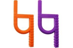 KEFU Outil sensoriel texturé à mâcher,améliorer la mastication et les morsures.Convient aux personnes souffrant d'autisme et de TDAH, de troubles anxieux, etc.(Orange-Pourpre）