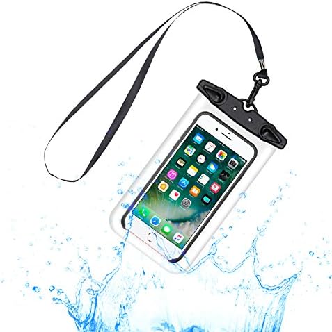 OBOSOE Waterproof Phone Case with an Armband and Neck Strap Dry Bag Universal Pouch for iPhone 6S, 7 Plus, Samsung Galaxy S7 Edge, S8 s8+, HTC LG Sony and Other Cellphone up to 6 " for Boating Hiking Swimming Diving
