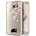 Price comparison product image Galaxy S8 Plus Case,Surakey Ultra Thin TPU Silicone Crystal Kirstall Clear Case Protective Mobile Phone Case Flower Pattern Slimcase Back Cover Bumper Shell For Samsung Galaxy S8 Plus,Cherry black cat # 9