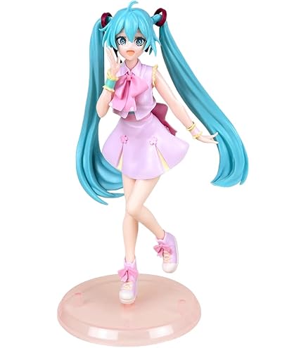 Figurine Miku Cerise Rose Assise - 11cm En PVC Pour Décoration