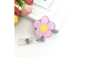 150 Lot de 2 porte-badges rétractables avec clip de ceinture - Porte-badge tendance pour filles, infirmières, enseignantes, étudiants - Type D