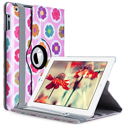 iPad 2 3 4 Hülle, ULAK iPad 2 Hülle 360 Grad Rotierend Stand Smart Cover Case Schutzhülle Tasche Etui mit Auto Schlaf / Wach Funktion für Apple iPad 2 3 4 (Liebesbaum) - 3