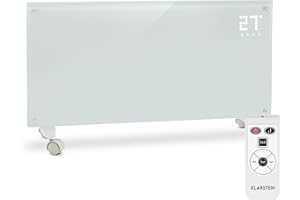 KLARSTEIN Bornholm - Radiateur électrique,Chauffage à convection, 2000 W,Idéal pour les pièces jusqu'à 40 m², 5°- 45°C,Timer,Écran LCD, 2 niveaux de chauffage,Norme IP24,Mode ECO - blanc