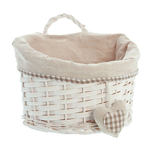 Wandkorb "Karoherz" in beige