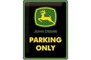 Nostalgic-Art Plaque Vintage John Deere – Parking Only – Idée de Cadeau pour Les Fans de tracteurs, en métal, Déco Design Retro, 15 x 20 cm