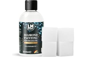 LM-KREATIV Il sigillante per Diamond Painting LM da 250 ml, trasparente, è il sigillante perfetto per proteggere il tuo capolavoro della pittura con diamantini. Si asciuga rapidamente e lascia una finitura