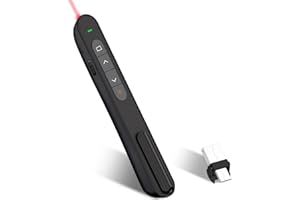 BCYPMYC USB & Type-C 2 in 1 Clicker for Powerpoint 2.4GHz Hyperlink Volume 328FT Wireless Presenter Remote PPT PowerPoint Clicker Presentation Clicker for Powerpoint Computer Laptop Mac