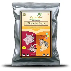 VETMIDO Midomin Forte - Methoxy Chelated Mineral Mixture for Cattle, Cow, Buffalo, Goat, Pig, Horse & Poultry - 5 kg