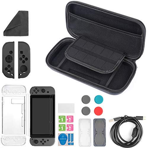 13 in 1 Zubehr fr Nintendo Switch , Pomisty Tragetasche fr Nintendo Switch , Nintendo Switch Tasche +Transparent Hlle +Schutzfolie+Joy-Con Tasche+Game Card Tasche + Daumen Kappen+Ladekabel 13 in 1 Zubehr fr Nintendo Switch , Pomisty Tragetasche fr Nintendo Switch , Nintendo Switch Tasche +Transparent Hlle +Schutzfolie+Joy-Con Tasche+Game Card Tasche + Daumen Kappen+Ladekabel