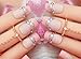 Set of 24 Lovely Venetian pearl Style Makeup Set DIY 3D Design False Nails, Pink