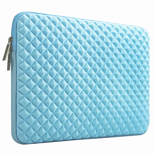 MOSISO Universal wasserresistente and stoßfest Lycra Laptop Schutzhülle mit Rautenmuster / Diamant-Muster Schaumpolsterung für 12,9 Zoll iPad Pro, 13-13,3 Zoll MacBook Pro, MacBook Air, Laptops, Tablets, Notebooks Chromebook, Air Blau - 4