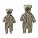 Arrowhunt Baby Toddler Winter Cute Bear Fleece Romper Brown