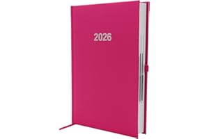 ADINA Buchkalender Chefplaner A5 1 Tag 1 Seite auch sonntags (2026 pink)