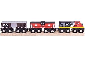 Bigjigs Rail CN Train - Other Major Wooden Rail Brands are Compatible
