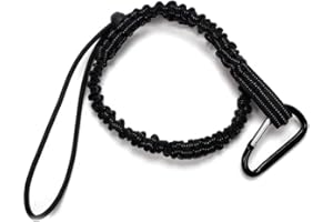 GENERIC SDFIXINGS Tool Lanyard Rope Retractable Tool Safety Fall Protection 11kg / 25Lbs With Aluminum Carabiner And Adjustable Loop End Polyester 90cm-160cm stretched (2)