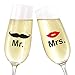 Produktbild Glasaufkleber Mr. und Mrs. mit Schnauzer und Mund für Gläser  Hochzeitsgeschenk, Hochzeit, Geschenk, Aufkleber, Geschenkidee, Hochzeitsdekoration, Standesamt 