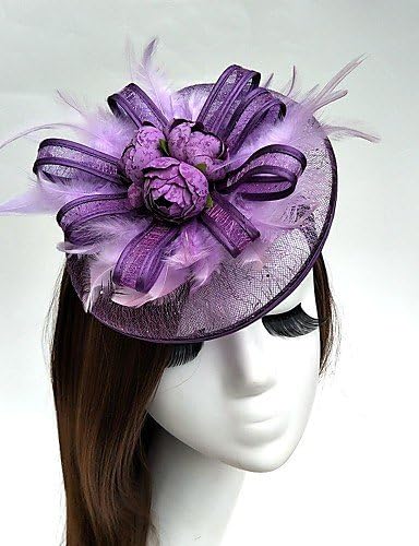 BMJQS Women's Feather / Tulle / Chiffon Headpiece-Wedding / Special Occasion Fascinators 1 Piece , burgundy