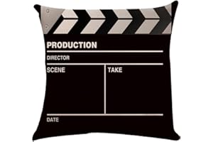 Haowul Copri Cuscino Tiro 1pc 45x45 Cm Black Bianco Vecchio Film Film Azione Clapper Board Cuscine