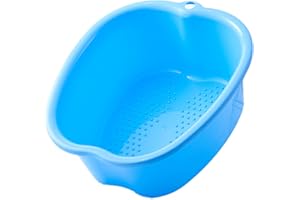 ALINILA Large Foot Bath spa Bowl, Thick Sturdy Plastic Foot Basin for Pedicure, Detox and Massage, Perfect to Soak Your Feet Toe Nails and Ankles (Blue)