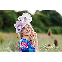 Hut Royal Ascot hat Ballhut Kentucky- Derby hat Pferderennen couture Millinery Sinamay hat Hochzeit Fascinator U54