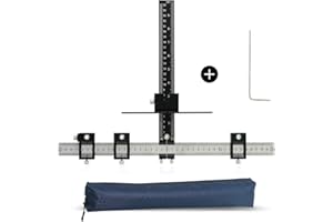 ZDYNASTY Kitchen Door Handle jig Punch Locator Drill Guide Woodworking Drill Guide Tool for Installation of Handles Knobs Doors Drawer Pull(Black Aluminium)