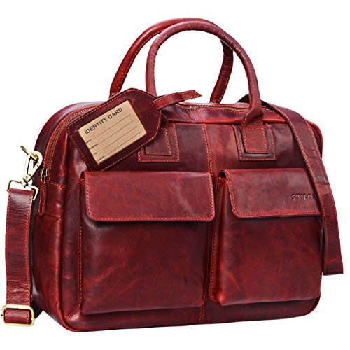 STILORD  Carlo  Gro  e Umh  ngetasche Leder Lehrertasche Aktentasche Schultertasche Reise Beruf Freizeit 15 6 Zoll Laptop College Bag Arbeit B  ro  Fa
