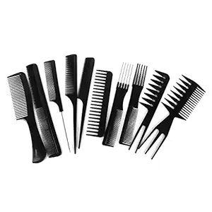 FOK set of 10 Pcs Multipurpose Salon Hair Styling (41 * 25) cm Hairdressing hairdresser Barber Combs Professional Comb Kit