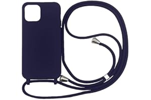 Ququcheng Kompatibel mit iPhone 13(6.1") Hülle,Handykette Hülle Silikon Seil Necklace Handyhülle mit Kordel Tasche TPU Bumper Schutzhülle für iPhone 13(6.1")-Blau