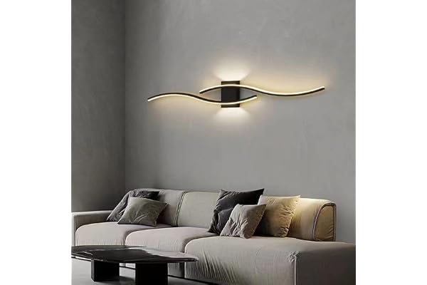 Comely Applique Murale LED Intérieure, Noir Lignes 27W 3000LM Lampe Murale LED Moderne, Éclairage Luminaire Mural LED pour Chambre, Salon, Couloir, Escalier, Blanc Chaud 3000K