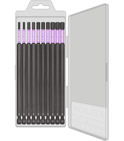 thumbnail image 2 of KELSON 6mm Hex H6 Short 25mm Impact Screwdriver Bits - Magnetic, 1/4" Universal Shank, S2 Steel 2 of 4