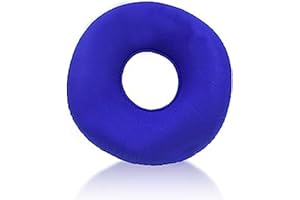 PEIXIONG Cojín de anillo inflable azul con una bomba, almohada de asiento de hemorroides, cojín redondo para sillas de ruedas, cojín de donut para el hogar, oficina, coche, escritorio, cuello y soporte lumbar