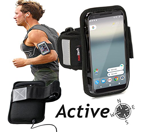 Preisvergleich Produktbild Navitech wasserdicht Schwarz Sport / Fitness / Jogging / Radfahren / Skifahren Armband Tasche Oberarmtasche Schutz Hülle Etui Case für Google Pixel 2