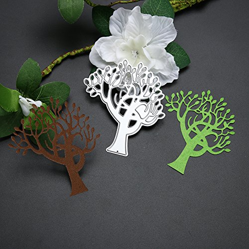 Amazingdeal365 Baum Metall Form Schablonen Schneiden DIY Dekor Sammelalbum Karten Buchzeichen Lesezeichen als Geschenk für Freunde Geburtstag Kinder,Kindergarten Hobby Schule Handarbeit Unterricht usw. Ein tolles Geschenk! - 3