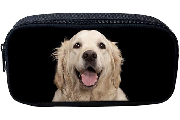 Showudesigns Trousse à Crayons Durable pour Enfants - Fournitures Scolaires pour étudiant Primaire - Chien Golden Retriever