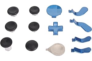 GOWENIC Replacement Thumbsticks Kit, Ensitive Magnetic Metal Thumbsticks, 2 Edition Joystick Metal Buttons Rocker Paddles Diy Set Xbox Elite Wireless Controller Buttons (Blue)