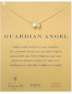 Dogeared Halskette „Guardian Angel“, Flügel-Anhänger, 40,64cm lang mit 5cm Verlängerung, 585er Vergoldung