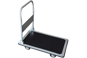 CHARLES BENTLEY BULLDOZER PRO Foldable Trolley, Heavy Duty, Folding, Platform Trolley, Truck, Trolley, Rubber Edges, Two Castor Wheels, Two Swivel Wheels, Folding Handle, Domestic, Commercial, 150kg (82x73.5x47.5cm)