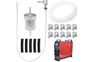Riisoyu Kit Tubo Benzina, Tubazioni di Livello Lungo con 1 Tubo del Carburante 1 Filtro Olio 2 Tubi di Collegamento 6 Fascette Stringitubo Linea Gas Carburante per Riscaldatori Eberspacher Webasto